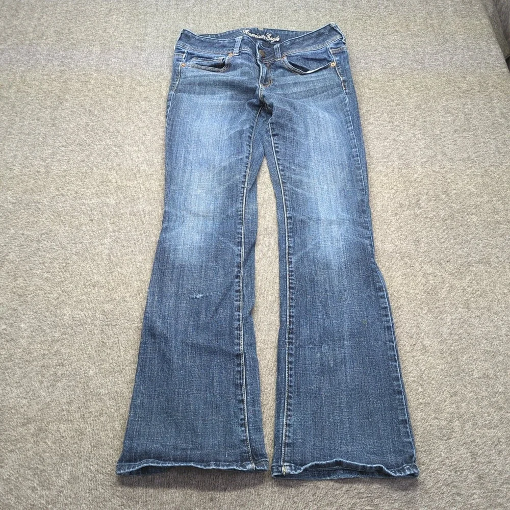 American Eagle Jeans Womens 8‎ Blue Original Boot Cut Stretch Faded Western